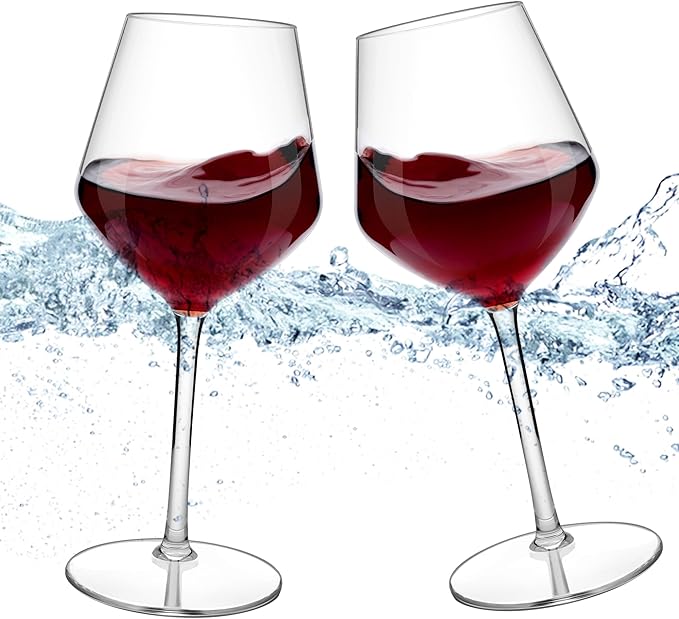 MICHLEY Floating Wine Glasses for Pool Unbreakable Tritan Plastic Red Wine Glasses with Stem Poolside Floating Cups 18.5 OZ, Dishwasher Safe, Set of 2