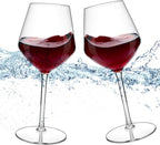 MICHLEY Floating Wine Glasses for Pool Unbreakable Tritan Plastic Red Wine Glasses with Stem Poolside Floating Cups 18.5 OZ, Dishwasher Safe, Set of 2