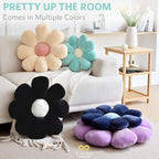 Sioloc Flower Pillow, Shaped Throw Pillow Butt Cushion Floor Seating Cushion, Cute Room Decor & Plush Pillow for Bedroom Sofa Chair (Turquoise, 29.5" ), 1 Count (Pack of 1)