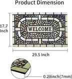 Door Mat Welcome Mat, Heavy Duty Door Mat 17.7 x 29.5 Inch Front Rug Doormat for Outdoor Entrance Home Non-Slip Rubber Rug for Front Door, Outside, Entryway, Patio (Yellow Welcome)