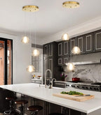 Modern Chandelier Crystal Pendant Light for Kitchen Island Dining Room Bedroom Hallway Gold