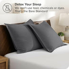 Bare Home Euro Pillow Sham Covers - Set of 2 - Premium 1800 Ultra-Soft Microfiber - Double Brushed - Bed Pillow Shams - Pillows Not Included (Set of 2, Grey)