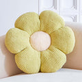 Light Green Flower Pillow - Decorative Throw for Bed Couch, Cute Daisy Shaped Plush Aesthetic Cushion, Soft 19.6" Floor Seat