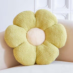 Light Green Flower Pillow - Decorative Throw for Bed Couch, Cute Daisy Shaped Plush Aesthetic Cushion, Soft 19.6" Floor Seat