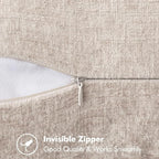 MIULEE Pack of 2 Couch Throw Pillow Covers 18x18 Inch Light Brown Farmhouse Decorative Pillow Covers with Stitched Edge Soft Chenille Solid Dyed Pillow Covers for Sofa Bed Living Room