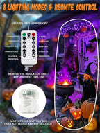 4 Pack 100 LED Halloween Fairy Lights Battery Operated with Remote, 33FT Waterproof Twinkle Lights with Timer & 8 Modes, Fairy String Light Outdoor Indoor for Bedroom Classroom DIY Decor (Purple)