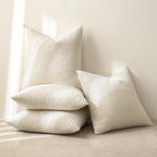 MIULEE Boho Farmhouse Throw Pillow Covers 18x18 Inch Set of 4 Mordern Nordic Cushion Covers Soft Corduroy Christmas Home Decor for Couch Bed Sofa Living Room Cream White