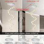 25-Lights Modern Crystal Chandeliers for Staircase LED Handing Light Fixture for Foyer Hallway