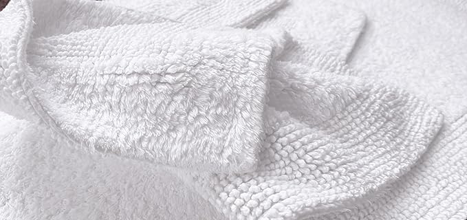 Bedding Craft Cotton Bath Mat Rug, Reversible Water Absorbent Cloth Bathmat, Machine Washable 21x34