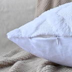 Set of 2 Soft Moroccan Throw Pillow Covers 20x20 Inch Plush Boho Decorative Pillow Cover Accent Cushion Case for Couch Sofa Bed, Pure White