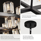 36" K9 Crystal Chandeliers, Round Black Chandeliers for Dining Room, Living Room, Dining Room Chandelier Over Table, Chandelier for Bedroom Foyer Bathroom Includes Bulbs