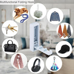 Foldable Coat Hooks 4 Pack,Heavy Duty Wall Hooks for Hanging Coats Towels Backpacks Bags White Towel Hooks for a Functional Home (White, 4)