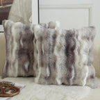 MANDIOO Pack of 2 Thick Plush Wool Decorative Throw Pillow Covers Super Soft Wave Bubble Fur Velvet Cushion Covers Pillow Shams for Couch Bed Living Room 26x26 Inch White Gray