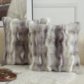 MANDIOO Pack of 2 Thick Plush Wool Decorative Throw Pillow Covers Super Soft Wave Bubble Fur Velvet Cushion Covers Pillow Shams for Couch Bed Living Room 16x16 Inch White Gray