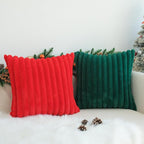 JOJUSIS Pack of 2 Faux Fur Plush Decorative Throw Pillow Covers Couch Cushion Case Soft Pillowcases (Dark Green, 16 x 16-Inch)