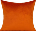 Burnt Orange Velvet Fall Throw Pillow Covers Rust Autumn Thanksgiving Square Cozy Soft Solid Decorative Cushion Cases Home Decor for Couch Sofa Bedroom Car Set of 2,22x22 Inches