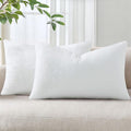 Pallene Faux Fur Plush Lumbar Throw Pillow Covers 12x20 Set of 2, Soft Fluffy Couch Pillow Covers for Living Room, White