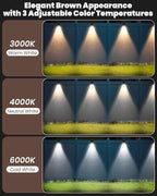 Brighter Solar Fence Lights-3000/4000/6000K 3 Mode,Solar Lights Outdoor Waterproof,Dusk to Dawn Deck Light, Outdoor Lighting for Backyard/Railing/Wall/Step/Patio(8 Pack,Brown)