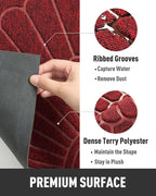 tchdio Door Mat Outdoor Indoor Entrance Doormat-Semicircular Durable Rubber Non Slip Front Door Mat for Outside Inside Entry Entryway Dirt Trapper WelcomeMat for Muddy Paws and Shoes-Red 24”x36”