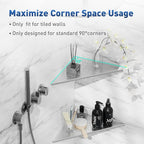 Corner Shower Shelf 10" Slot Design Bathroom Shower Shelves for Tiled Wall, 304 Stainless Steel Recessed Organizer Corner Shelves for Inside Shower Decor, Silver, 2 Pack