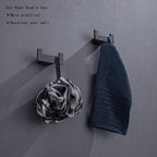 RANDOM Black Double Towel Hook SUS304 Stainless Steel Towel Hooks for Bathroom Wall Mounted Coat Hooks Heavy Duty Wall Hook Square Hand Towel Holder Matte Black Robe Hook.96009-8MB-2