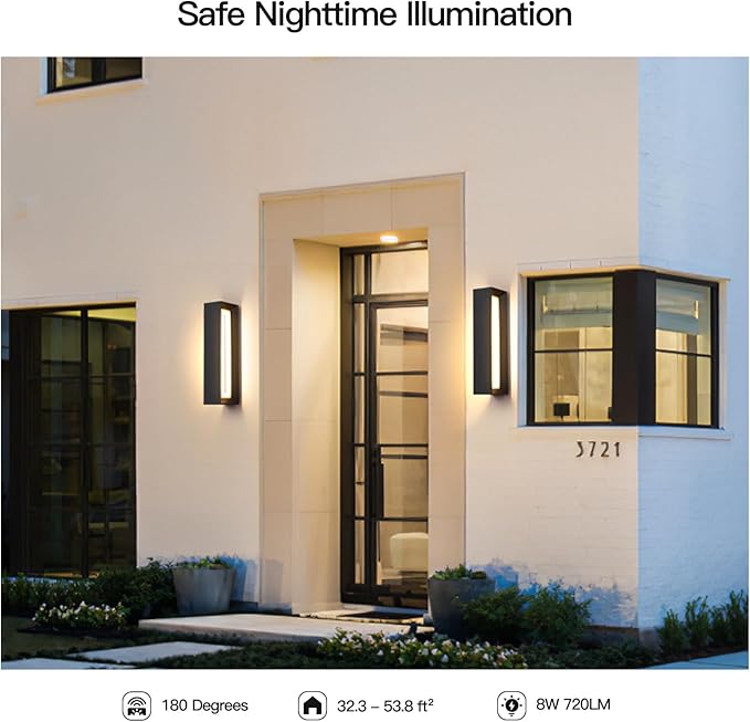 Outdoor Wall Light Hard Wired, 21" Modern Wall Sconce AC100-240V, Waterproof Garage Exterior Lighting Fixture Wall Mount, 3000K Front Porch Lamp, Large LED Sconce Light for House Outside Patio