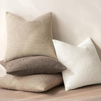MIULEE 26x26 Decorative Euro Sham Throw Pillows for Bed Set of 2 Textured Boucle Neutral Winter Throw Pillow Covers Dark Brown Accent Solid Vintage Pillowcases Couch Sofa Livingroom Home Decor