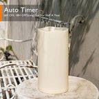 Homemory 6" x 12" Extra Large Outdoor Waterproof Candle with Auto 6-Hour Timer, Ivory Plastic Made, Long Last for Half A Year, Set of 2