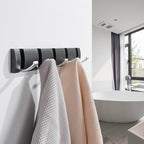 Wall-Mounted Coat Hooks, Black Silver