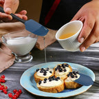 Coukre Silicone Spatula Set of 5,High Temperature Resistant, Food Grade Silicone, Dishwasher Safe, for Baking, Cooking (Deep Blue Black)