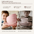 KINGSTONE Bone China Dinnerware Sets, 18-Piece Dinnerware Set for 6, Lightweight Durable, Dishwasher Safe, Tableware for Daily Use with Elegant Design, Pink