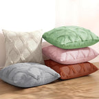 decorUhome Throw Pillow Covers 24x24 Inch Set of 2, Soft Plush Faux Fur Wool Grey Couch Pillow Covers, Decorative Neutral Pillow Cases for Bed Sofa Living Room Home Decor