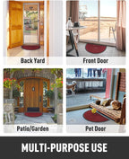 tchdio Door Mat Outdoor Indoor Entrance Doormat-Semicircular Durable Rubber Non Slip Front Door Mat for Outside Inside Entry Entryway Dirt Trapper WelcomeMat for Muddy Paws and Shoes-Red 17”x30”