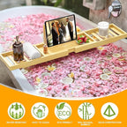 Bathtub Tray - Bath Tray Expandable - Bath Table Trays for Bathtub/Tub,Premium Bamboo Wooden, Fits Most Bath Tubs