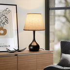ONEWISH Touch Bedside Lamp for Bedroom, 3-Way Dimmable Farmhouse Table Lamps for Nightstand with Fabric Shade, Desk Lamp for Kids Reading, Home Office