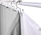 LaCyan 3 in 1 Waterproof Waffle Weave Shower Curtain and Clear Liner Set with 12 Stainless Steel Hooks Double Sided for Bathroom 72 Inches Heavy Duty Polyester Fabric Shower Curtains 72x72