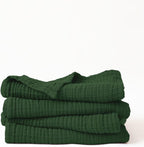 Muslin Hand Towel Pack of 4 18"x34" Inch Large Size, 100% Turkish Cotton, Thin, Soft, Quick-Dry, Lint-Free, Hand Towels (Green, Pack of 4 Hand Towels)