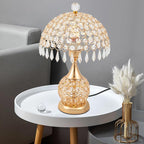 Eapmic Table Lamp,Bedside End Table Lamp ModernNightstand Desk Lamp Geometric Lamp with Shade for Living Bedroom Office(Modern,Style 5,Golden)