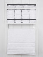 American Soft Linen Luxury Hand Towels for Bathroom, 100% Cotton Turkish 4 Piece Hand Towel Set, 600 GSM Hand Face Towels for Kitchen, White Hand Towels
