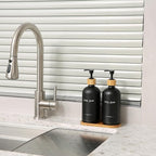Black Soap Dispenser, Hand Soap, and Dish Soap Dispenser Set Suitable for Kitchen Counter Decor. (Black)