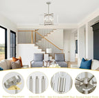 Brushed Nickel Chandelier 6-Light Modern Geometric Metal Lighting Fixture for Dining Room Kitchen Island Living Room Entryway Hallway Bedroom, 20 Inch Adjustable Pendant Ceiling Hanging Lamp