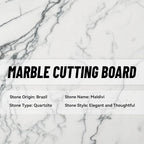Koville Brazilian Natural Marble Cutting Board for Kitchen, 11inch Round Hand Crafted Marble Slab for Cheese, Charcuterie, Pastry Board - Wedding Gift, House Warming Gift(Maldivi)