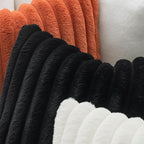 MIULEE Faux Fur Decorative Throw Pillow Covers 20x20 Inch Set of 2, French Modern Art Home Decor Soft Plush Couch Pillows Cozy Fluffy Cushion Covers for Sofa Bed Black