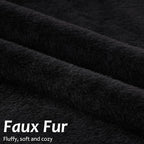 Pallene Faux Fur Plush Throw Pillow Covers 18x18 Set of 2, Luxury Soft Fluffy Cozy Decorative Pillow Covers for Sofa, Couch, Living Room, Black