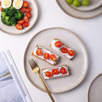 AmorArc Ceramic Dinner Plates Set of 6, 10.5 Inch Handmade Reactive Glaze Stoneware Plates, Rustic Shape Dinnerware Dish Set for Kitchen, Microwave & Dishwasher Safe, Scratch Resistant-Cappuccino
