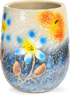 Sungmor 10.6 Inch Ceramic Succulent Plant Pot with Drainage Hole, Hand Painted Flower Pots for Plants, Unique Texture Decorative Planter for Indoor and Outdoor, Pottery Vase for Home Office Decor
