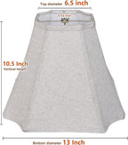 TOOTOO STAR Bell Lamp Shades, 6.5"x13"x10.5"(Spider) Rectangle Modern Lampshade for Table and Floor Lamps, Fabric Linen Hand Crafted, Assembly Required