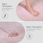 Walensee Bathroom Rug (24 x 36, Blush) Extra Soft and Absorbent Shaggy Bath Mat Machine Washable Microfiber Non Slip Luxury Bathroom Floor Mat