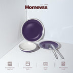 Rock Ridge Speckled Stoneware Dinnerware Set (12pc Set, Violet and Ivory)