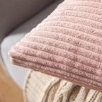 MIULEE Winter Pack of 2 Pillow Covers Soft Soild Decorative Throw Pillow Covers Set Cushion Cases Pillowcases for Sofa Bedroom Car 12 x 20 Inch 30 x 50 Cm Pink